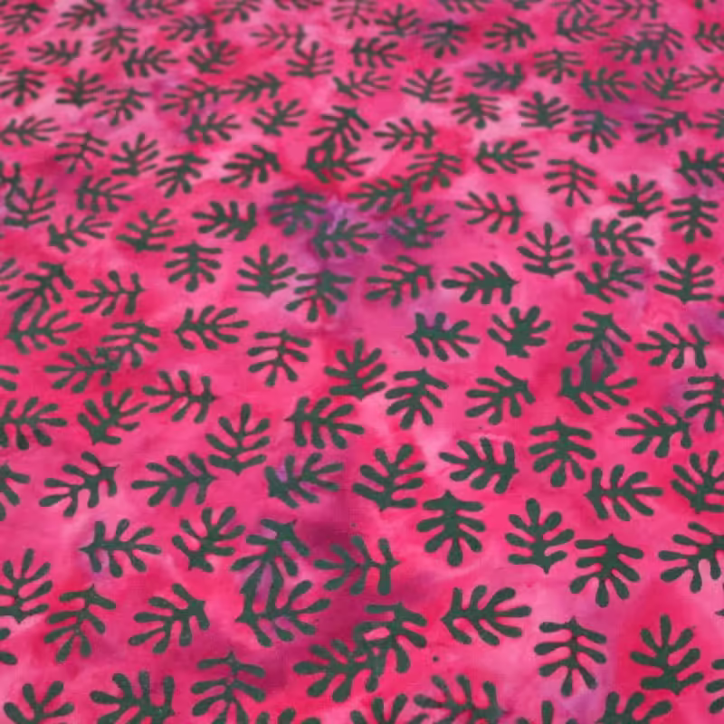 | Verity Blue Studio Batik Pink Leaves