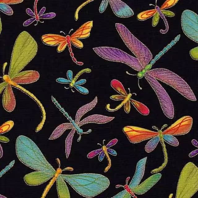 | Verity Blue Studio Dragonfly on Black