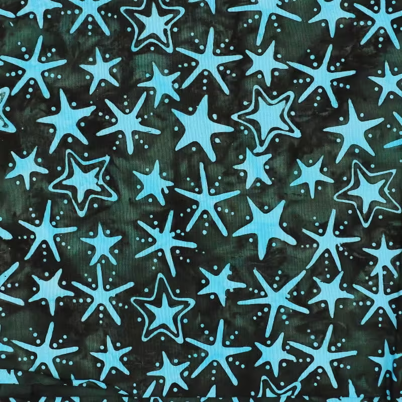 | Verity Blue Studio Batik Stars on Black