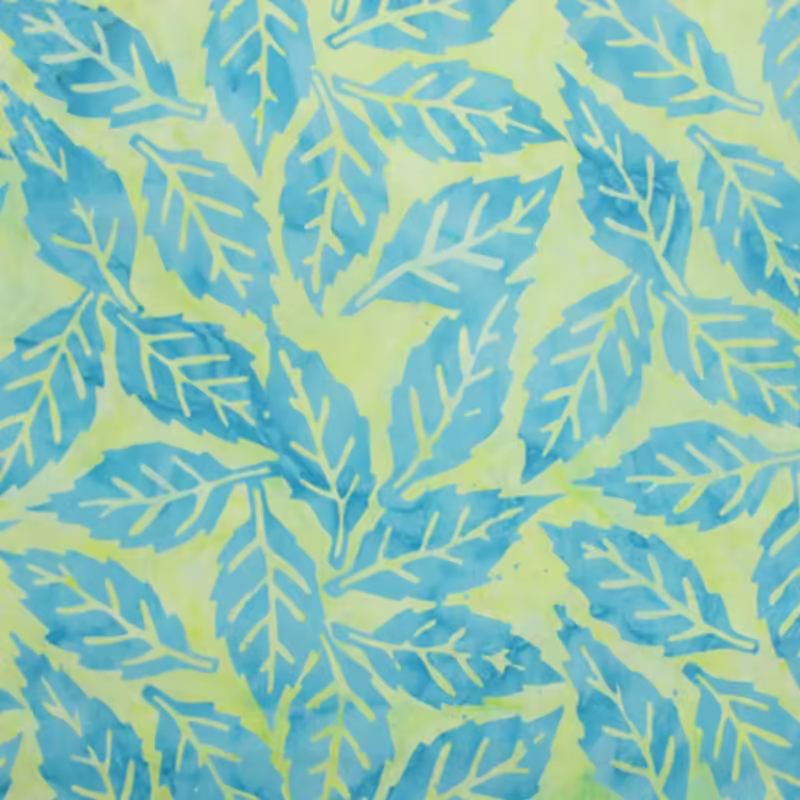 | Verity Blue Studio Batik Leaves Light Teal