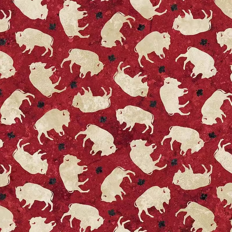 | Verity Blue Studio Canada Bison on Red