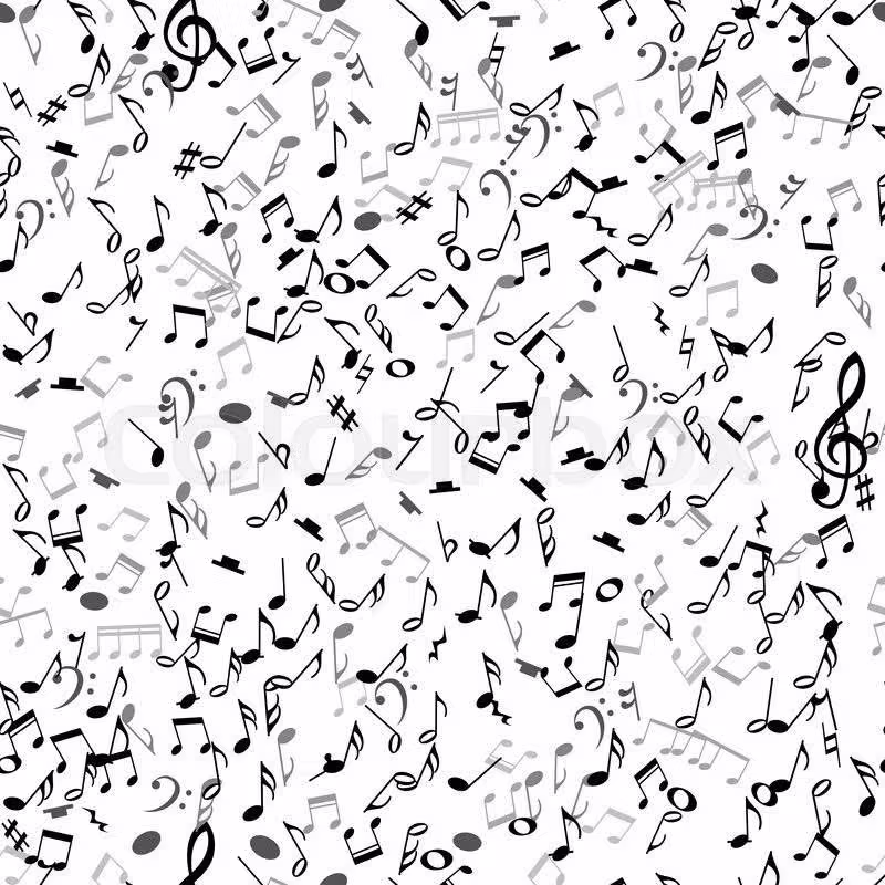 | Verity Blue Studio Musical Notes on White